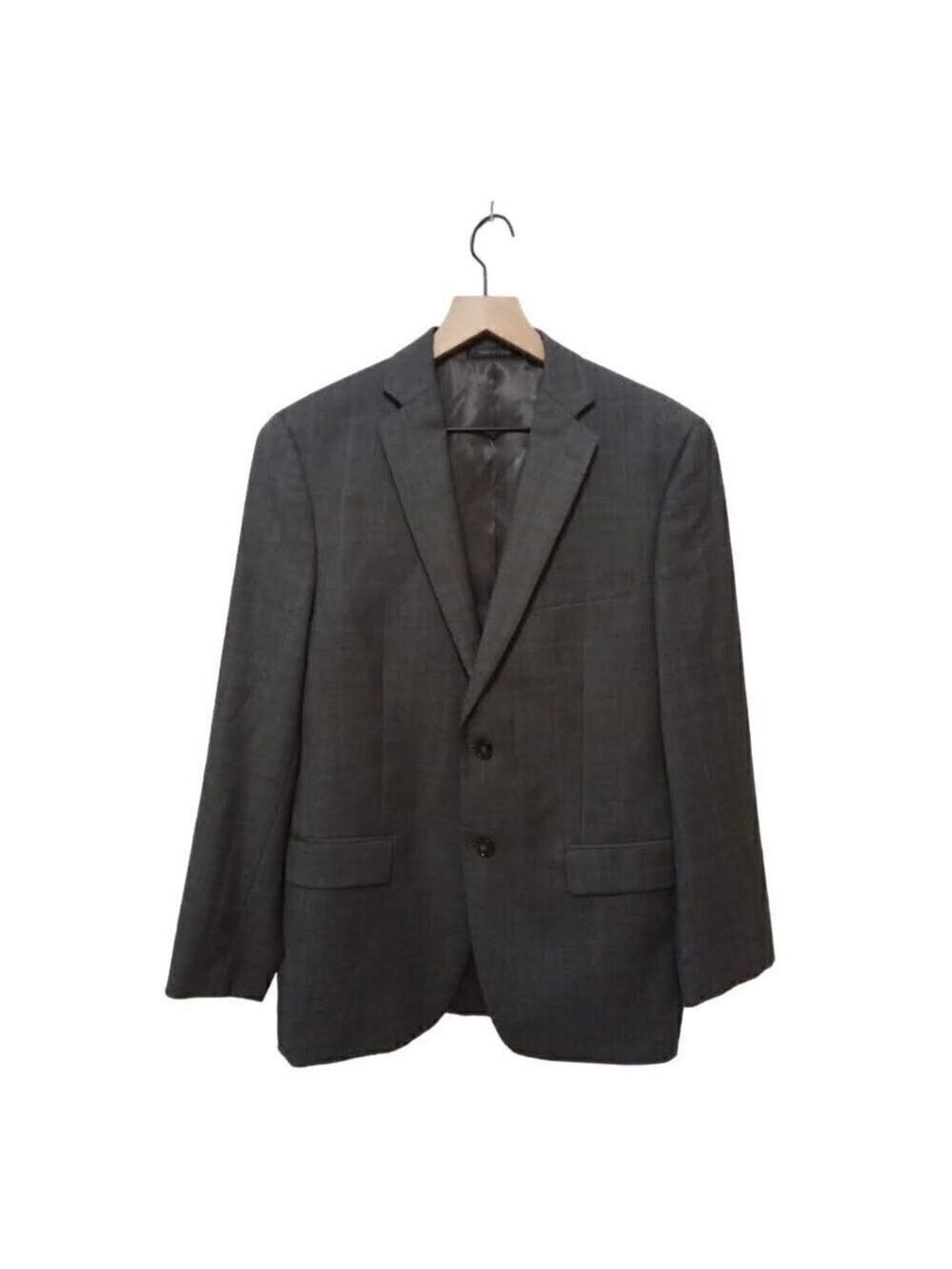 Calvin Klein Gray Window Pane Single Breasted Blazer Sz 41